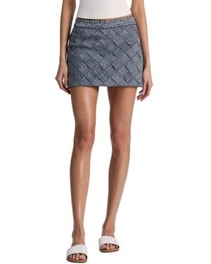 Alice + Olivia Rubi Woven Denim Micro Skirt - Blue