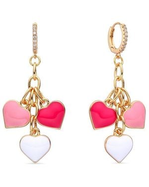 Eye Candy LA Hearts Drop Earrings - Pink