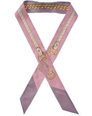 Gucci Silk Twill Scarf - Purple