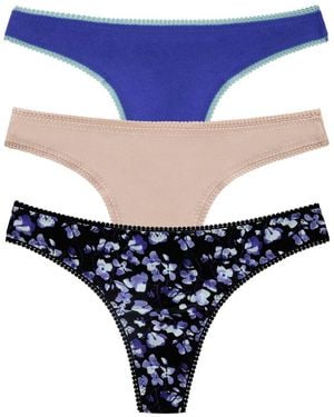 On Gossamer Hip G Pack Of 3 Thongs - Blue