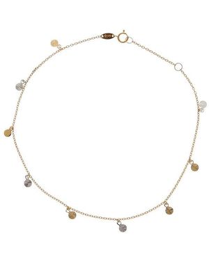 Italian Gold 10K 3.5Mm Disc Charm Adjustable Anklet - Natural