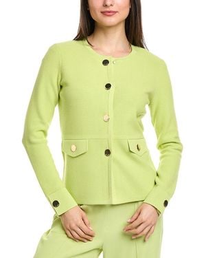 St. John Stretch Pique Knit Jacket - Green