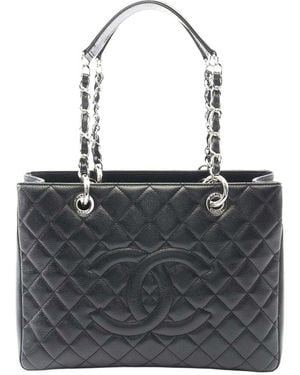 CHANEL Black Caviar Leather Matelasse Gst Tote (authentic Pre-loved)