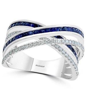 Effy Fine Jewelry 14K 0.95 Ct. Tw. Diamond & Sapphire Ring - Blue