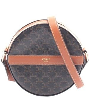 Celine Triomphe Shoulder Bag Coated (authentic Pre-loved) - Gray