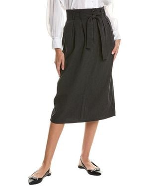 The Great The Trouser Wool-blend Pencil Skirt - Black