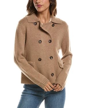 Forte Double Breasted Wool & Cashmere-Blend Cardigan - Natural