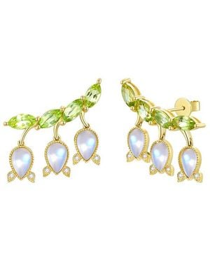 Nina Zhou Jewelry 14k 3.26 Ct. Tw. Gemstone Stud Earrings - Metallic