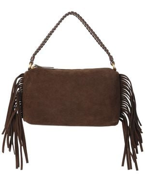 Tiffany & Fred Paris Suede Fringe Shoulder Bag - Brown