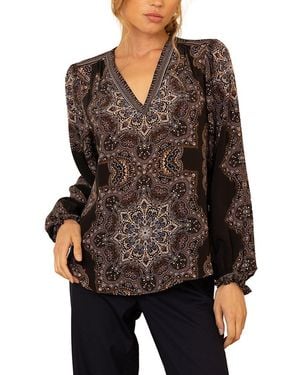 Hale Bob Layne Silk Top - Black
