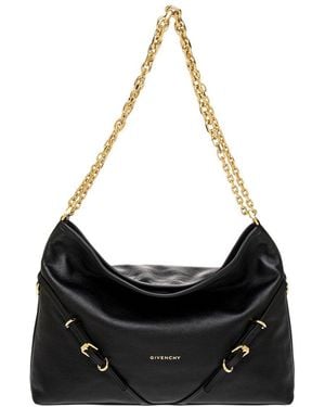Givenchy Voyou Medium Leather Hobo Bag - Black