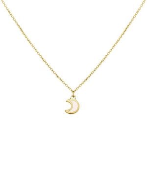 Italian Gold 14K Mother Of Pearl Moon Pendant - Metallic