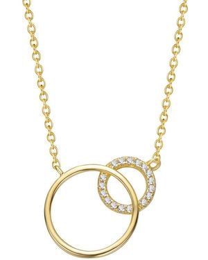 Rachel Glauber 14k Plated Cz Pendant Necklace - Metallic