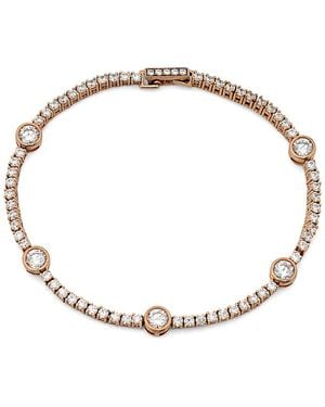 Crislu 18k Rose Gold & Silver Cz Tennis Bracelet - Metallic
