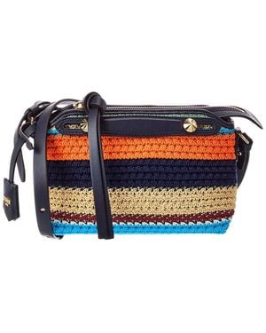 Fendi By The Way Soft Mini Crochet & Leather Satchel - Blue