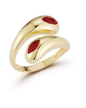 Sphera Milano 14k Over Silver Cz Bypass Ring - White