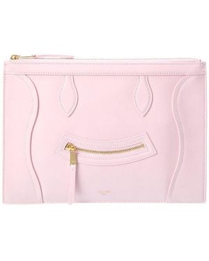 Celine Medium Leather Pouch - Pink
