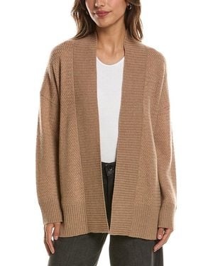 Forte Textured 100% Cashmere Duster Cardigan - Natural
