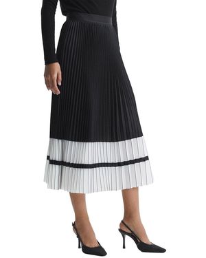 Reiss Marie Colourblock Pleated Skirt - Black