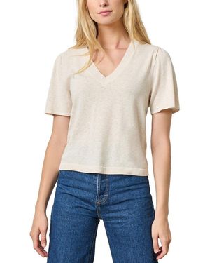 Lilla P V-Neck Linen-Blend Jumper - White