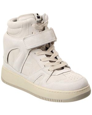 Isabel Marant Ellyn Suede High-top Wedge Trainer - Natural