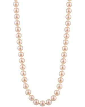 Splendid Plated 8-8.5mm Pearl Necklace - Metallic