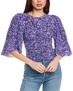 Isabel Marant Isabel Marant E'Toile Lidiane Silk-Blend Blouse - Blue