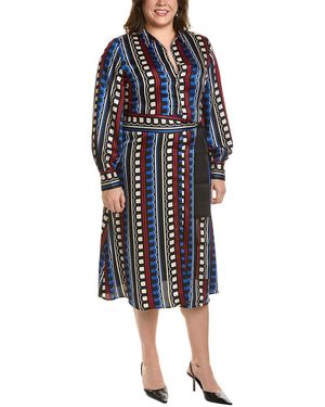 Marella Plus Tie Waist Shirtdress - Blue