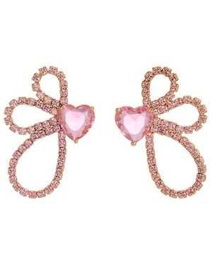 Eye Candy LA Heather Statement Cz Drop Earrings - Pink