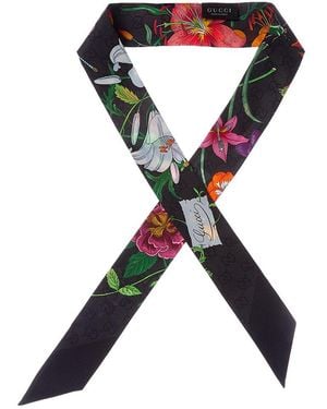 Gucci Gg Silk Scarf - Black