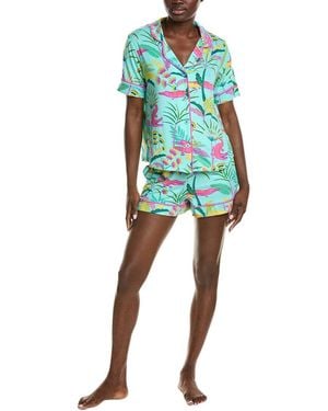 Room Service Pjs 2Pc Short & Shirt Pyjama Set - Blue