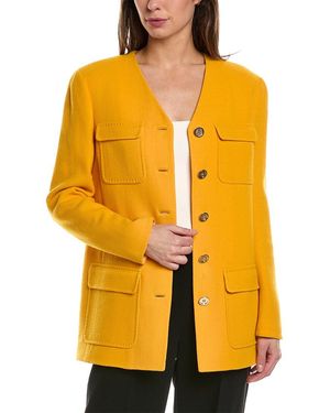 Lafayette 148 New York Tailored Utility Wool Jacket - Yellow