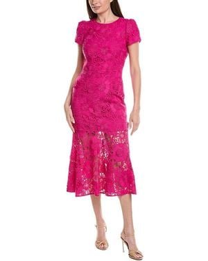 MILLY Daisy Floral Embroidery Maxi Dress - Pink