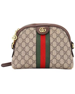 Gucci Gg Coated Canvas Ophidia Dome Shoulder Bag Small (Authentic Pre- Loved) - Multicolor
