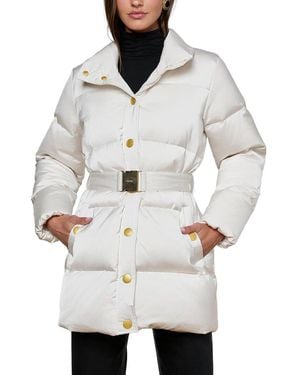 L'Agence Loretta Cinched Puffer Coat - White