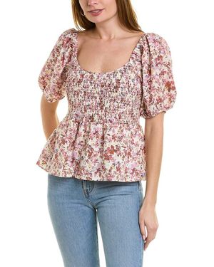 Auguste Anastasia Linen-Blend Blouse - Red