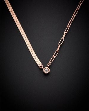 Meshmerise 18k Over Silver 0.1 Ct. Tw. Diamond Necklace - Black