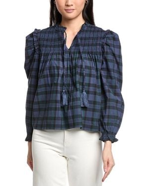 Sail To Sable Puff Sleeve Top - Blue