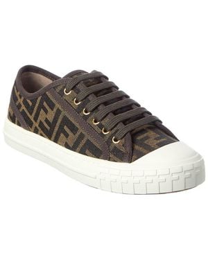 Fendi Domino Ff Canvas Trainer - Brown