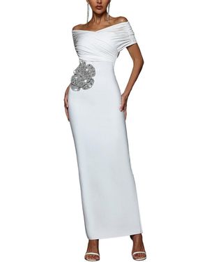 Ariele Tesoro Embellished Maxi Dress - White