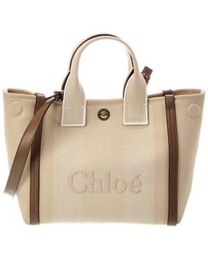 Chloé Carry Small Canvas Tote - Natural
