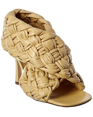 Bottega Veneta Bv Board Leather Sandal - Metallic