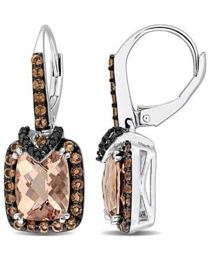 Rina Limor Dangle 4.30 Ct. Tw. Diamond & Morganite Dangle Earrings - Multicolour