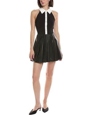 Alice + Olivia Tate Polo Pleated Mini Dress - Black