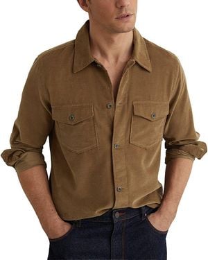 Reiss Kai Cord Overshirt Casual Shirt - Brown