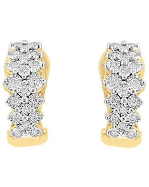 Effy Fine Jewelry 14k Over Silver 0.33 Ct. Tw. Diamond Earrings - Metallic