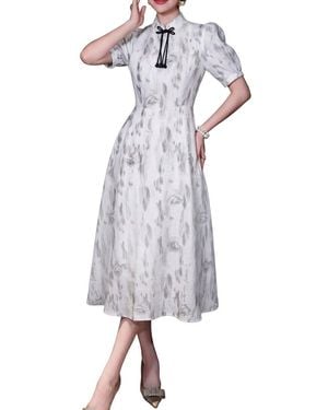 BURRYCO Short Sleeve Midi Dress - White