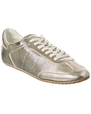 Odissi Laminated Metallic Leather Sneaker - White