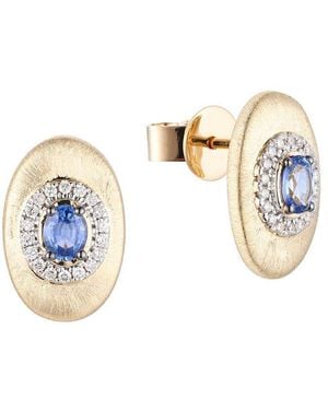 Gregg Ruth 14K 0.51 Ct. Tw. Diamond & Sapphire Earring - White