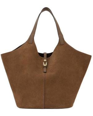 Reiss Lyra Leather Tote - Brown